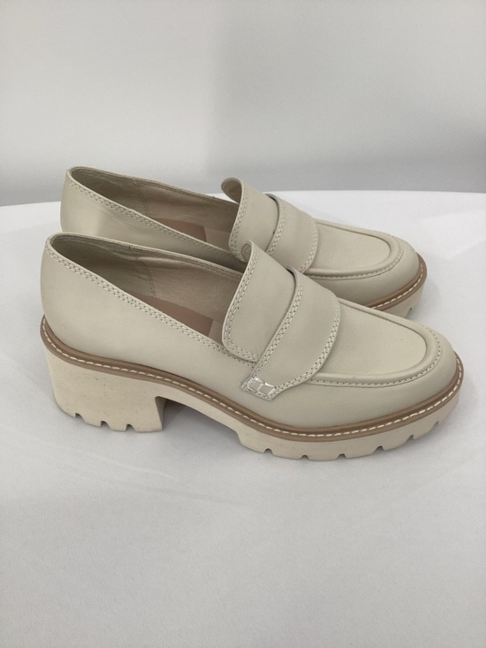 Dolce Vita Halona Lug-Sole Cream Platform Loafer